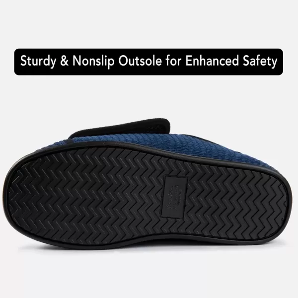 imageMens Adaptive Wide Width Diabetic Comfort Slipper ShoeNavy Blue