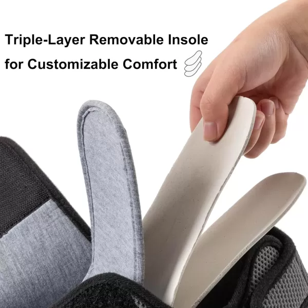 imageMens Diabetic Wide Width Breathable Waffle Knit Adjustable Slipper with AntiSlip Indoor Outdoor SoleGrey