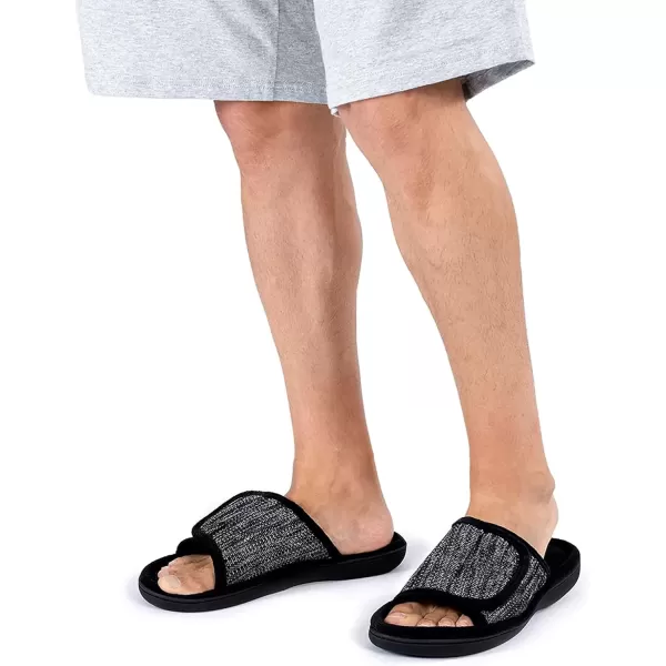imageRockDove Mens Adjustable Wrap Memory Foam Slide SlipperBlack