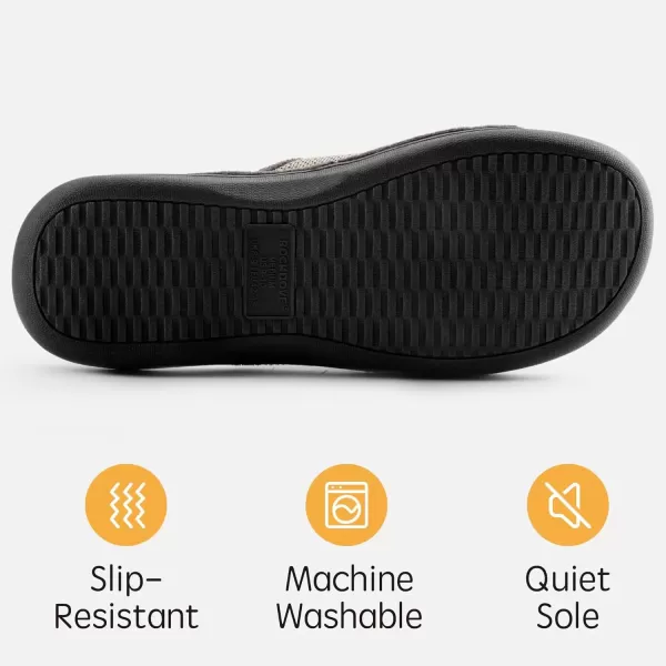 imageRockDove Mens Adjustable Wrap Memory Foam Slide SlipperCoffee
