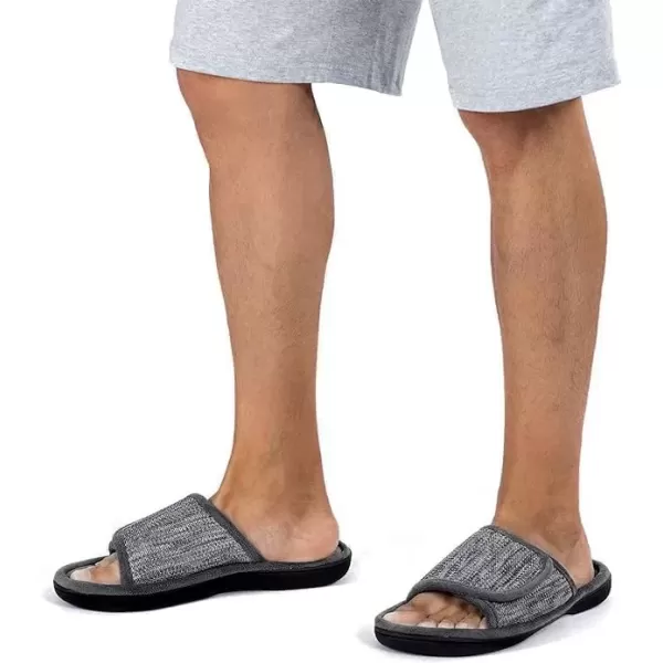 imageRockDove Mens Adjustable Wrap Memory Foam Slide SlipperGrey