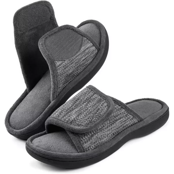 imageRockDove Mens Adjustable Wrap Memory Foam Slide SlipperGrey