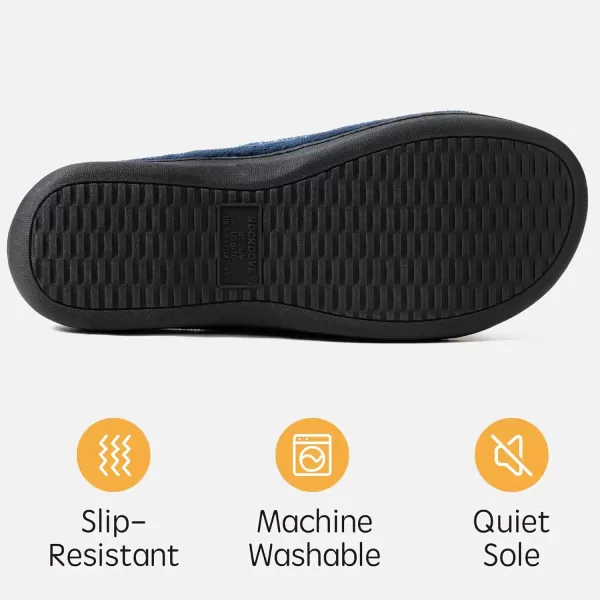 imageRockDove Mens Adjustable Wrap Memory Foam Slide SlipperNavy Blue