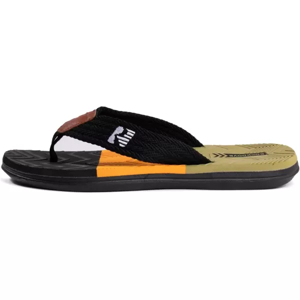 imageRockDove Mens Pierside ColorBlocking FlipFlopOrangeBlack