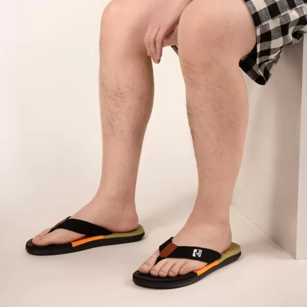 imageRockDove Mens Pierside ColorBlocking FlipFlopOrangeBlack
