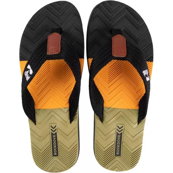 imageRockDove Mens Pierside ColorBlocking FlipFlopOrangeBlack