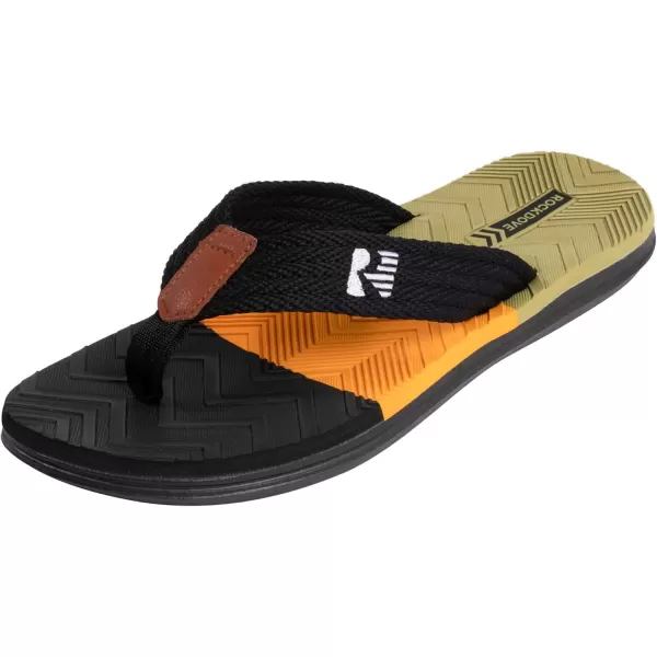 imageRockDove Mens Pierside ColorBlocking FlipFlopOrangeBlack