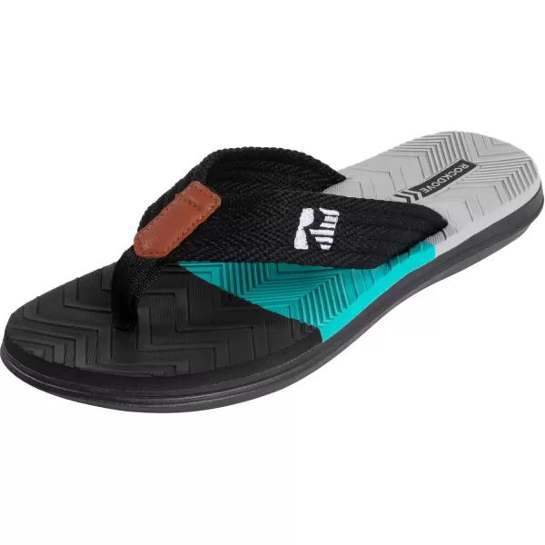 imageRockDove Mens Pierside ColorBlocking FlipFlopTurquoiseBlack