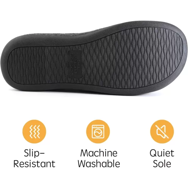 imageRockDove Mens Sherpa Lined Memory Foam Clog SlipperBlack