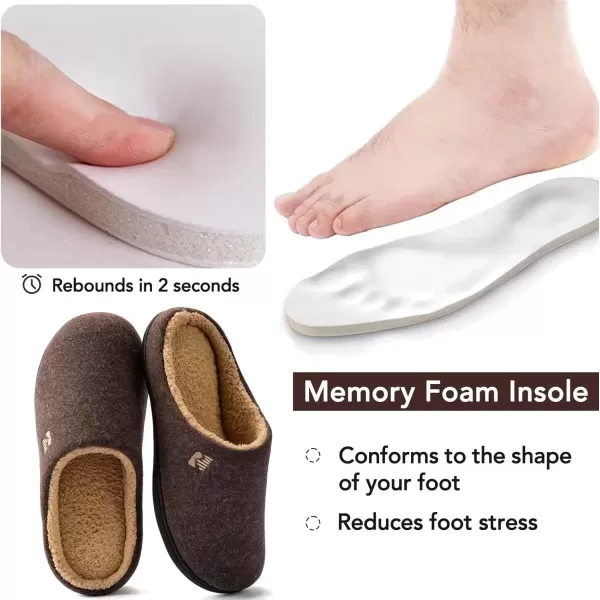 imageRockDove Mens Sherpa Lined Memory Foam Clog SlipperCoffee