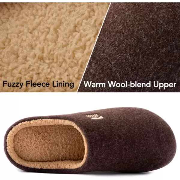imageRockDove Mens Sherpa Lined Memory Foam Clog SlipperCoffee