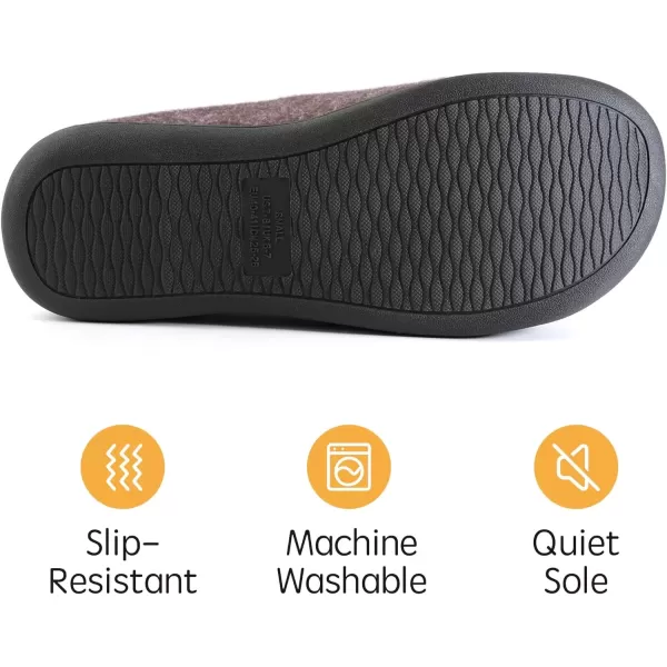 imageRockDove Mens Sherpa Lined Memory Foam Clog SlipperCoffee