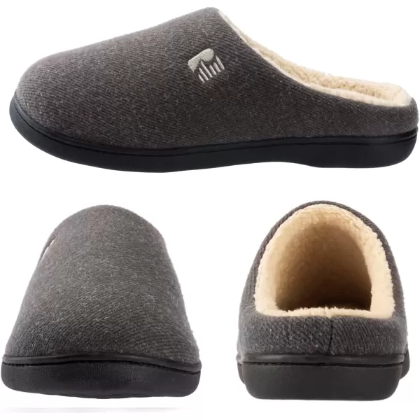 imageRockDove Mens Sherpa Lined Memory Foam Clog SlipperGrey