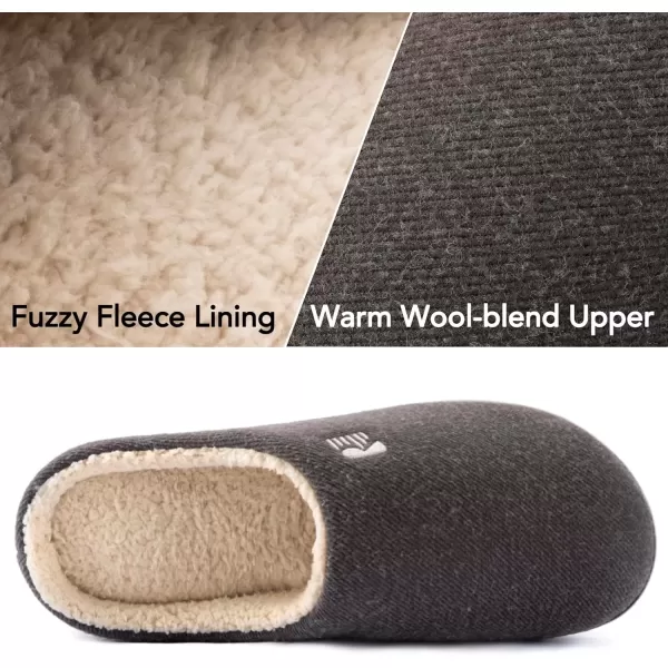 imageRockDove Mens Sherpa Lined Memory Foam Clog SlipperGrey
