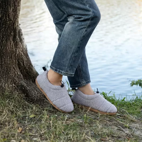 imageRockDove Womens Camper Moc Slipper with Sherpa FleeceCloud Gray