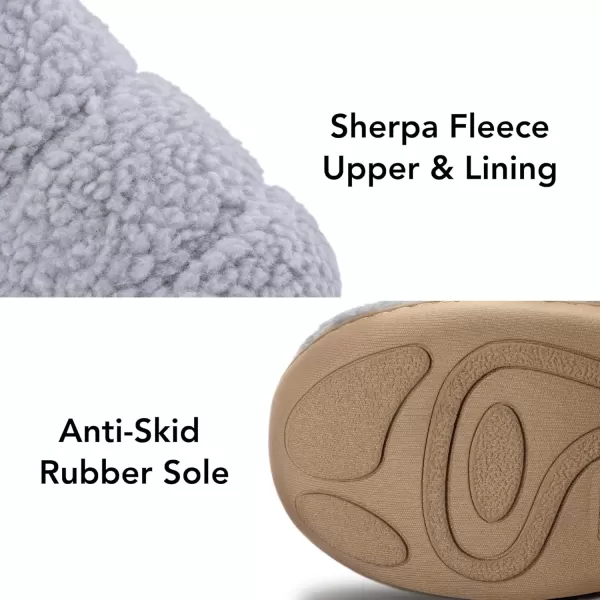 imageRockDove Womens Camper Moc Slipper with Sherpa FleeceCloud Gray