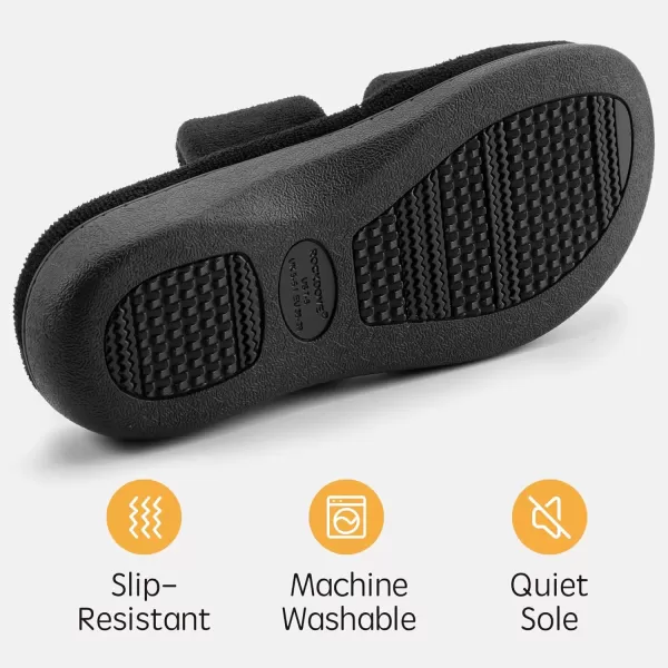 imageRockDove Womens DualStrap Adjustable Slipper with Arch SupportBlack