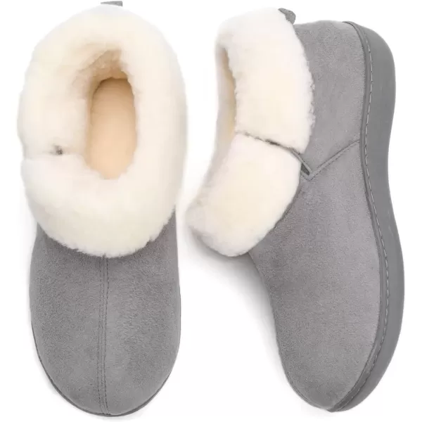 imageRockDove Womens Faux Suede Memory Foam Comfort BootieLight Grey