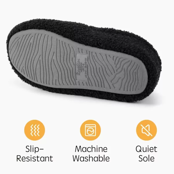 imageWomens Closed Back Fleece Slipper with Memory FoamBlack