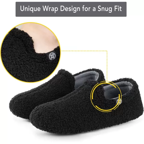 imageWomens Closed Back Fleece Slipper with Memory FoamBlack