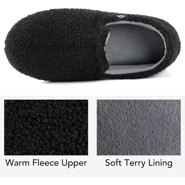 imageWomens Closed Back Fleece Slipper with Memory FoamBlack