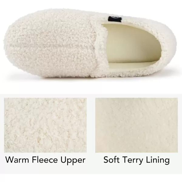 imageWomens Closed Back Fleece Slipper with Memory FoamWhite