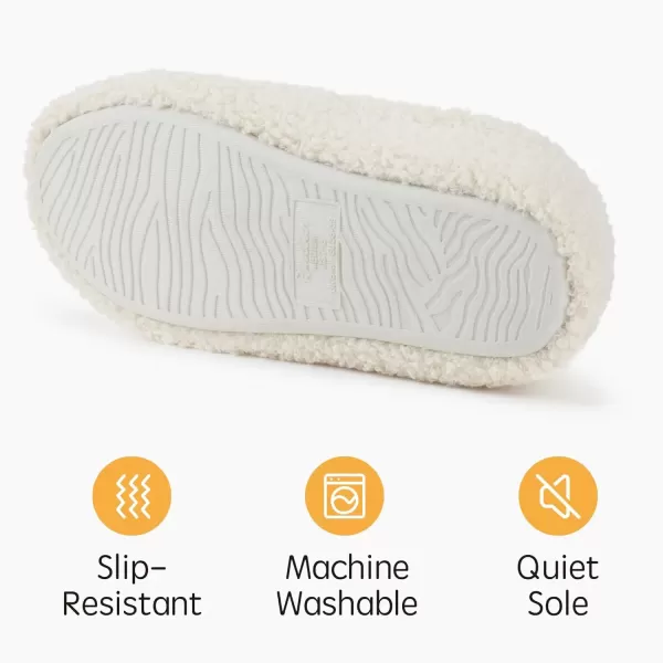 imageWomens Closed Back Fleece Slipper with Memory FoamWhite