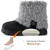 imageRockDove Womens Drape Faux Fur Hardsole BootieBlack