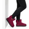 imageRockDove Womens Fuzzy Fleece House Bootie Memory Foam Slipper with Rubber SoleBurgundy