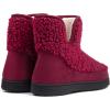 imageRockDove Womens Fuzzy Fleece House Bootie Memory Foam Slipper with Rubber SoleBurgundy