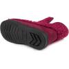 imageRockDove Womens Fuzzy Fleece House Bootie Memory Foam Slipper with Rubber SoleBurgundy
