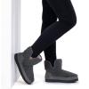 imageRockDove Womens Fuzzy Fleece House Bootie Memory Foam Slipper with Rubber SoleDove Grey
