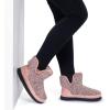 imageRockDove Womens Fuzzy Fleece House Bootie Memory Foam Slipper with Rubber SoleRosette