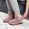 imageRockDove Womens Fuzzy Fleece House Bootie Memory Foam Slipper with Rubber SoleRosette