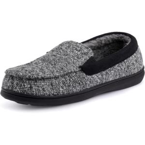 imageRockDove Mens Sherpa Lined Memory Foam Moc SlipperSlate Grey