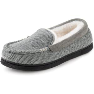 imageRockDove Womens Chenille Winter Lined Moc SlipperLight Grey
