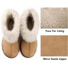 imageRockDove Womens Drape Faux Fur Fuzzy Bootie with Indoor Outdoor Hardsole Memory Foam FootbedChestnut