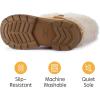 imageRockDove Womens Drape Faux Fur Fuzzy Bootie with Indoor Outdoor Hardsole Memory Foam FootbedChestnut