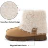 imageRockDove Womens Drape Faux Fur Fuzzy Bootie with Indoor Outdoor Hardsole Memory Foam FootbedChestnut