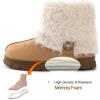 imageRockDove Womens Drape Faux Fur Fuzzy Bootie with Indoor Outdoor Hardsole Memory Foam FootbedChestnut