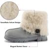 imageRockDove Womens Drape Faux Fur Fuzzy Bootie with Indoor Outdoor Hardsole Memory Foam FootbedGrey