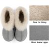 imageRockDove Womens Drape Faux Fur Fuzzy Bootie with Indoor Outdoor Hardsole Memory Foam FootbedGrey