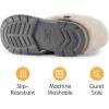 imageRockDove Womens Drape Faux Fur Fuzzy Bootie with Indoor Outdoor Hardsole Memory Foam FootbedGrey
