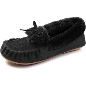 imageRockDove Womens Naomi Faux Fur Moccasin SlipperBlack