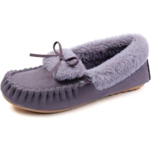 imageRockDove Womens Naomi Faux Fur Moccasin SlipperPurple