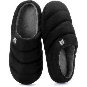 imageRockDove Mens Campground Memory Foam Down SlipperBlackGrey