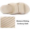 imageRockDove Womens BounceBack Ribbed Corduroy Slide Indoor House SlipperWhite