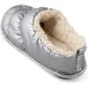imageRockDove Womens Down Puff Memory Foam Clog Slipper with Sherpa LiningSilver