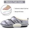 imageRockDove Womens Down Puff Memory Foam Clog Slipper with Sherpa LiningSilver