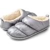 imageRockDove Womens Down Puff Memory Foam Clog Slipper with Sherpa LiningSilver